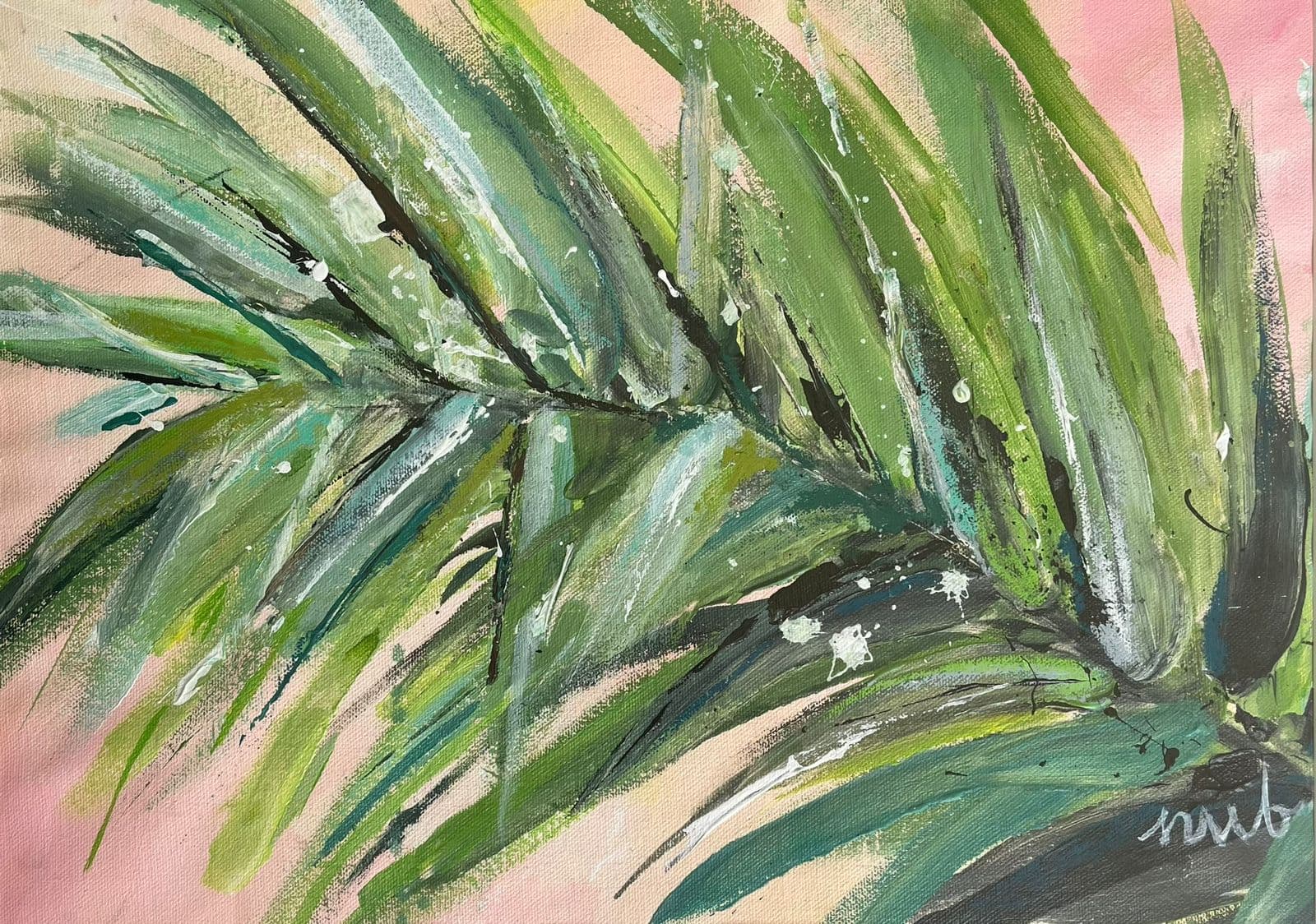 Storm 1 — gestural ink and acrylic seascape