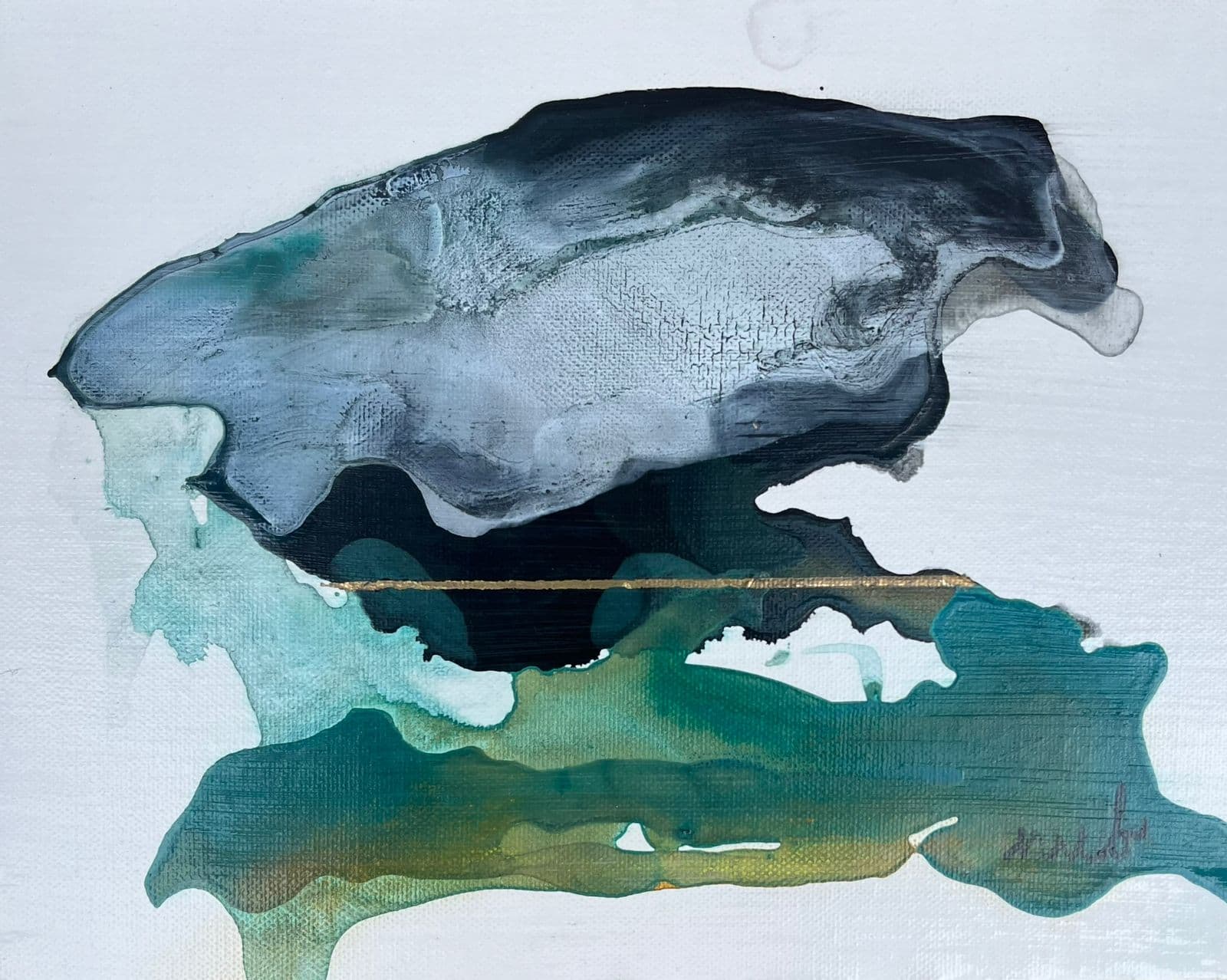 Storm 3 — turquoise and slate grey textures