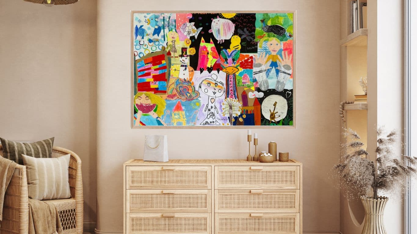 Legacy collage in a child's bedroom