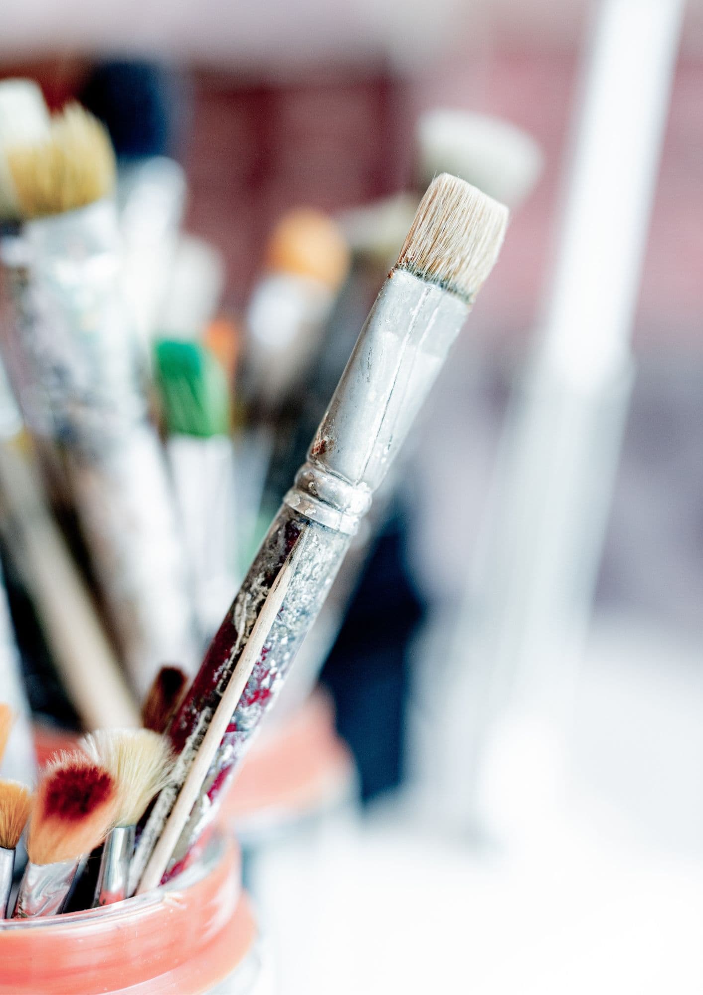 Nicola's brushes and studio materials